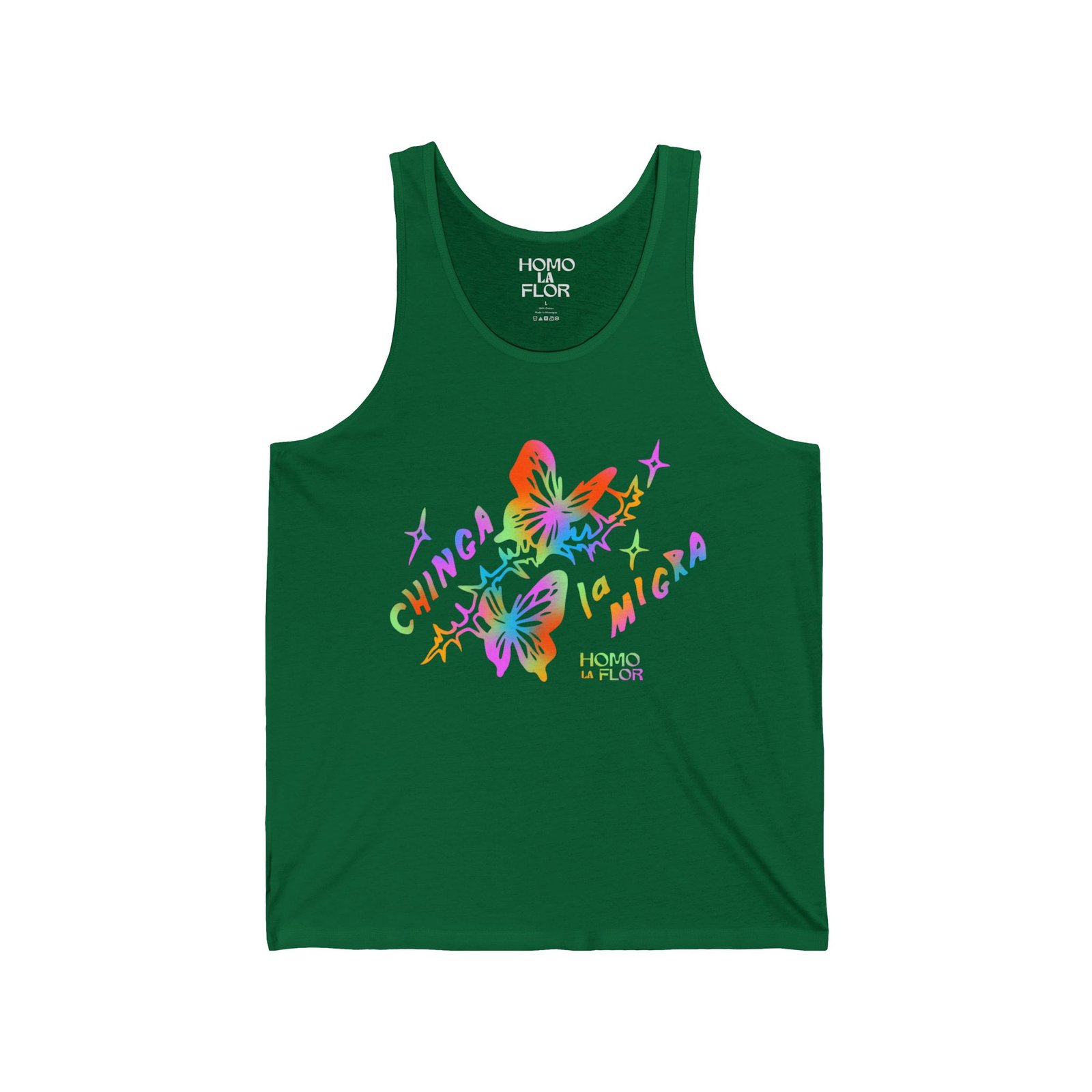 'Chinga la Migra' Butterflies Tank Top - Image 4