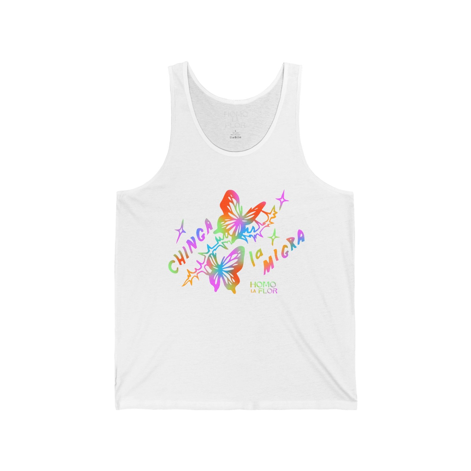 'Chinga la Migra' Butterflies Tank Top - Image 2