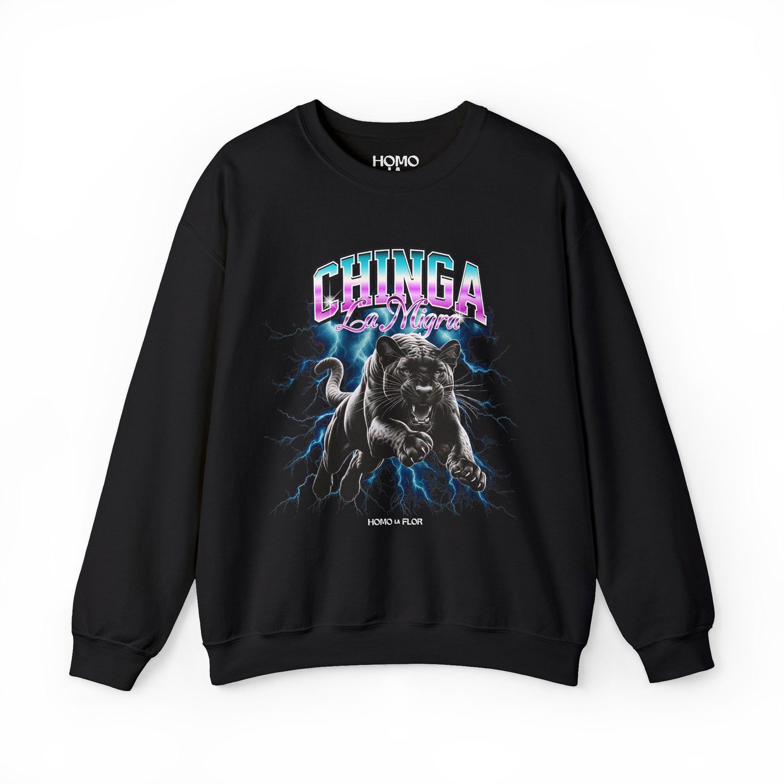 'Chinga la Migra' Panther Crewneck