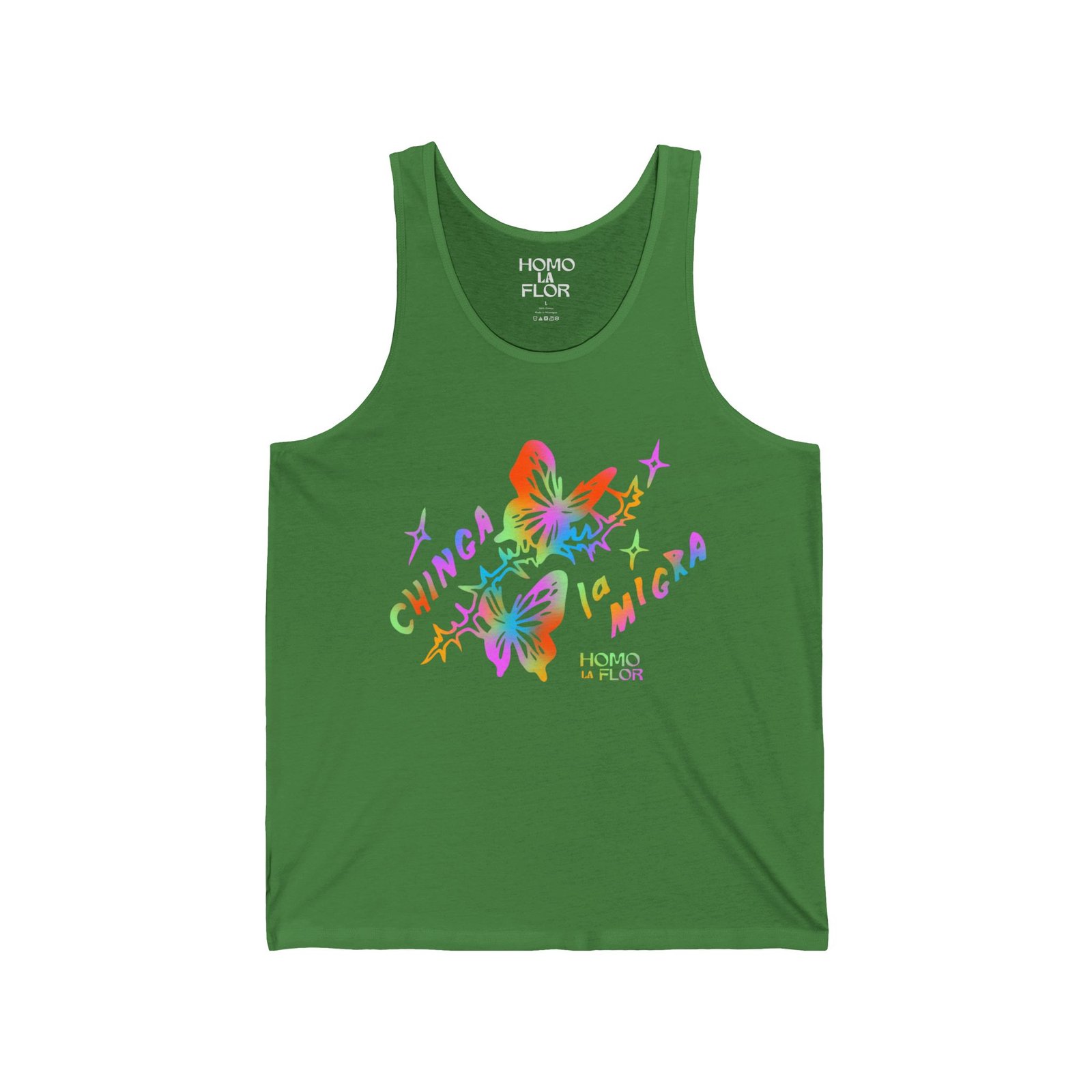 'Chinga la Migra' Butterflies Tank Top - Image 3